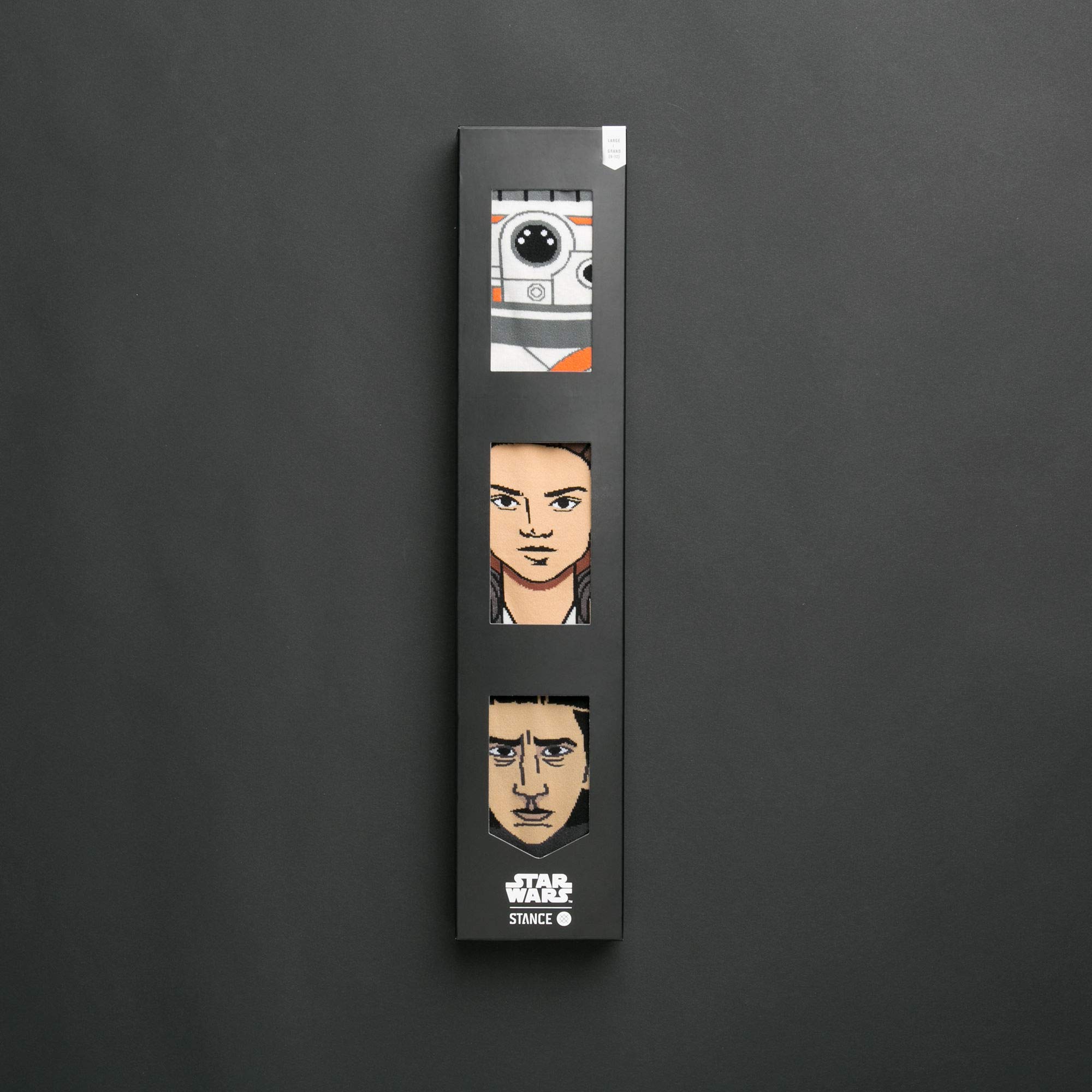 Stance Men's The Force Awakens 3-Pack Black Crew Socks - Large Size for Comfort & Style - Perfect for Running, Gym & Everyday Wear