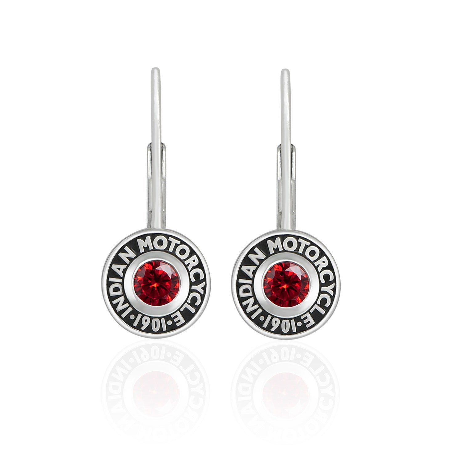 Stylish Rivet & Red Stone Drop Earrings for Women - Elegant Dangle Jewelry for Parties, Weddings & Evening Events