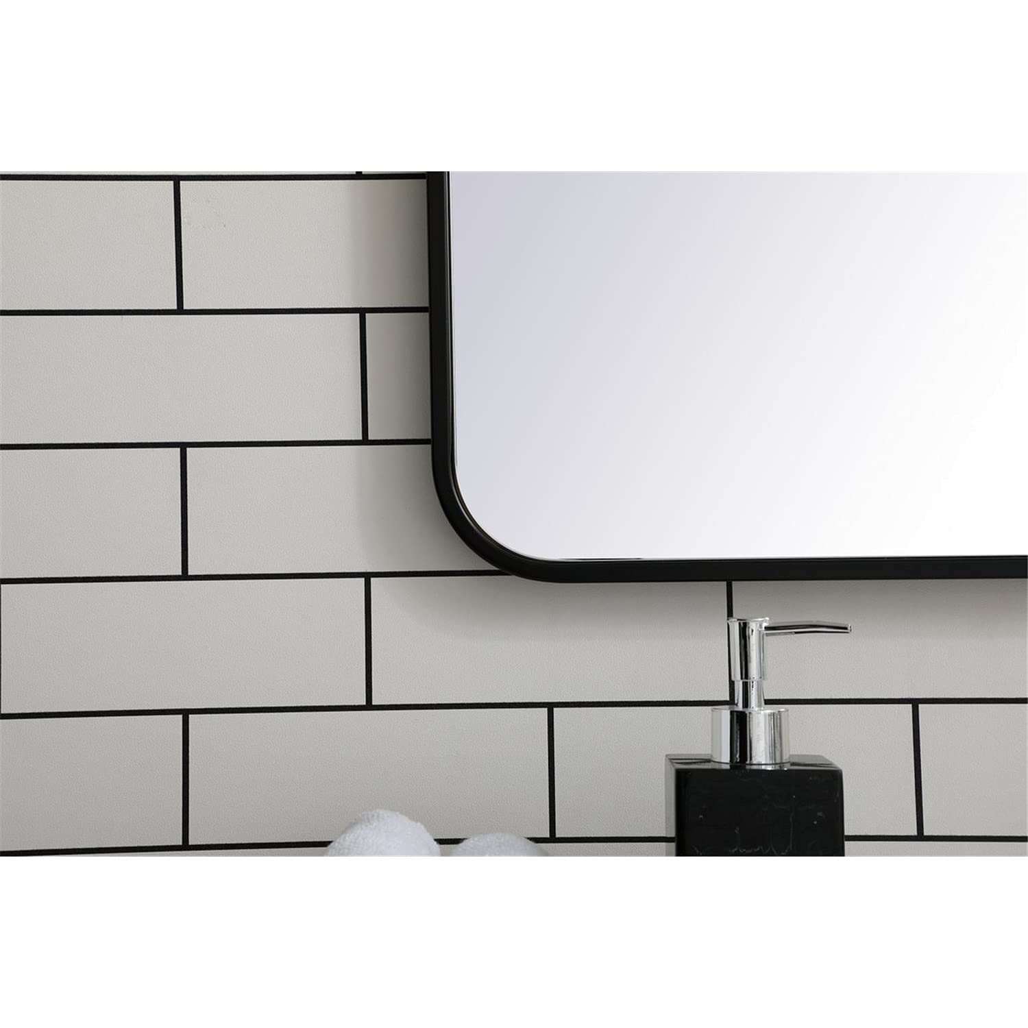 Elegant Black Metal Mirror 27x40 for Home Decor