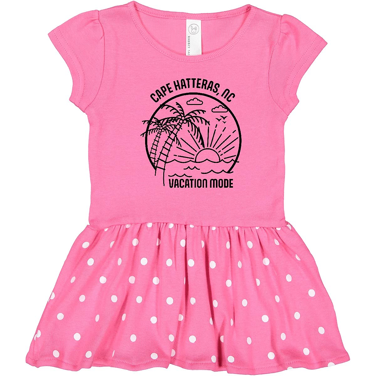 Inktastic Summer Vacation Mode Cape Hatteras North Carolina Toddler Dress - Cute Beach Outfit for Girls, Comfortable Cotton Kids Clothes for Seaside Travel & Family Photos