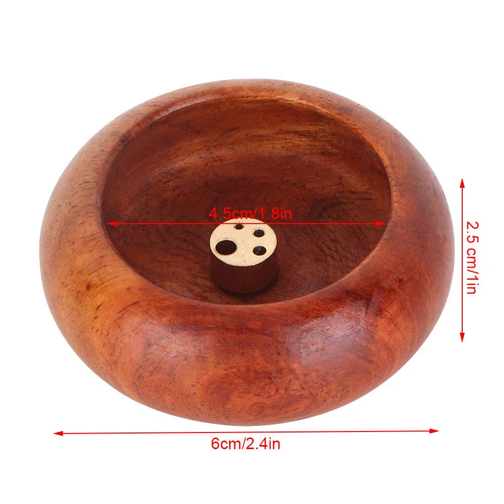 Premium Rosewood Incense Holder - Mini Round Bowl Design for Incense Sticks | Buddhist Supplies & Meditation Accessories | Perfect for Home Altar, Yoga Studio, and Spiritual Practices