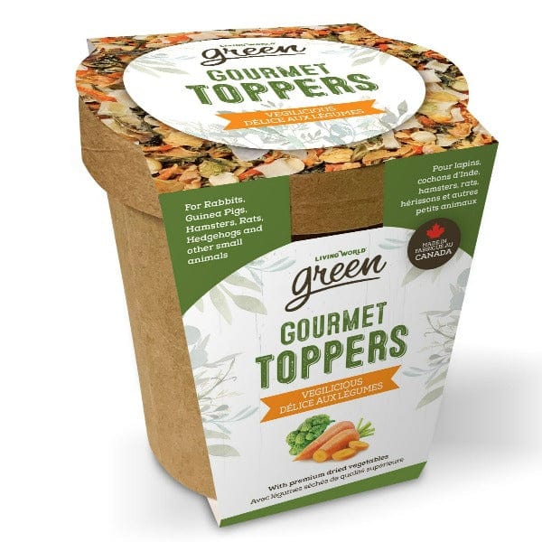 Living World Green Gourmet Toppers Vegilicious - Premium Rabbit & Small Pet Food Topper - Adds Flavor & Nutrition to Hay & Pellets - Perfect for Picky Eaters & Dietary Enrichment