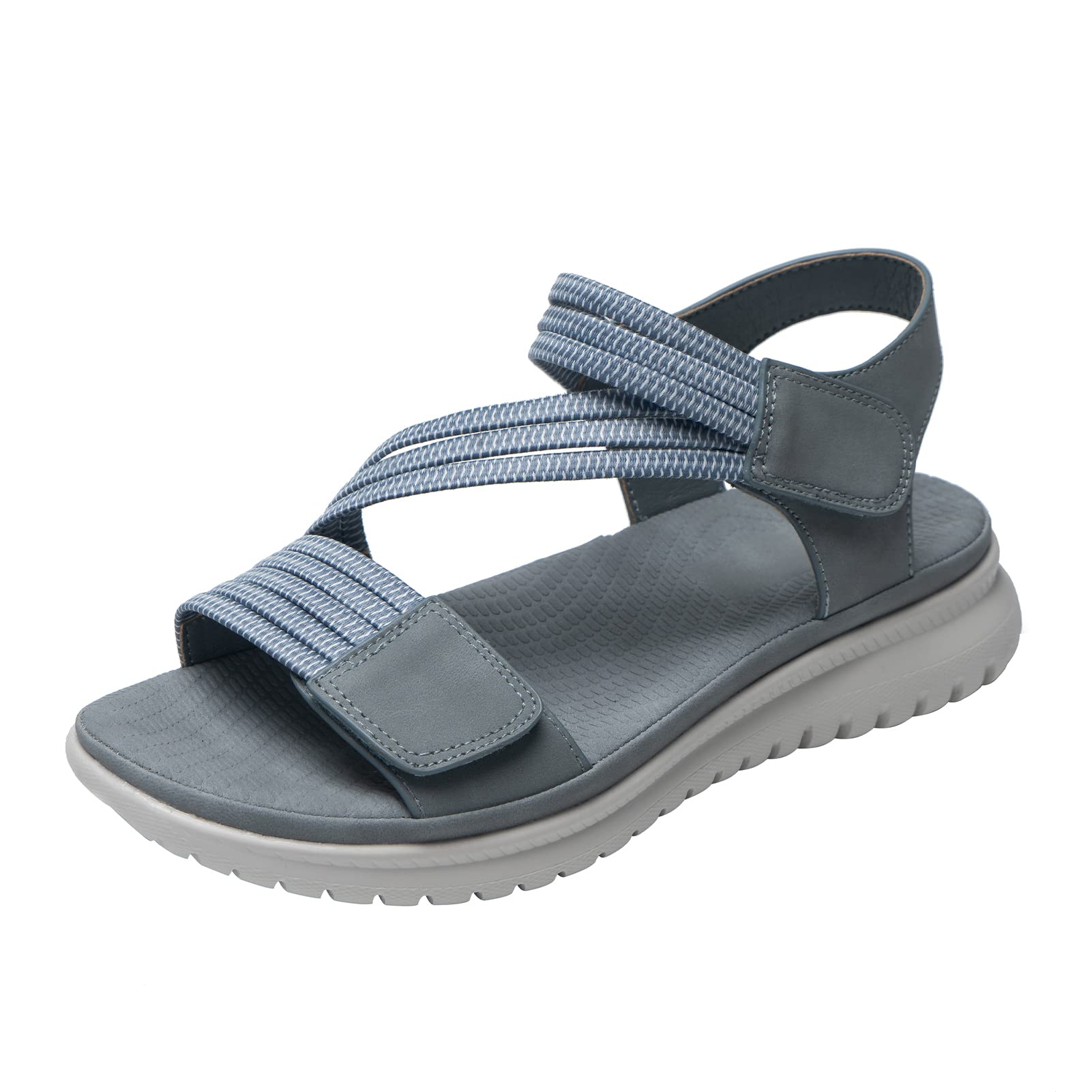 Women's Waterproof Hiking Sandals with Arch Support - Comfortable Non-Slip Walking Sandals for Beach, Travel & Outdoor Sports | Lightweight Velcro Sports Sandals for Women