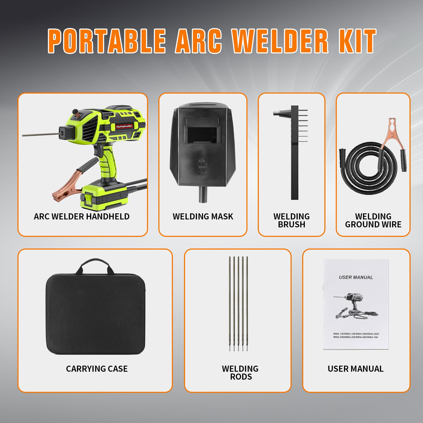 110V 120Amp IGBT Inverter Welding Machine - Portable Handheld ARC Welder Gun with Digital Display & 6 Variable Current Settings (1/16''-1/8'' Rods) - Ideal for DIY Projects, Home Repairs, Metal Fabrication & Automotive Welding - Green