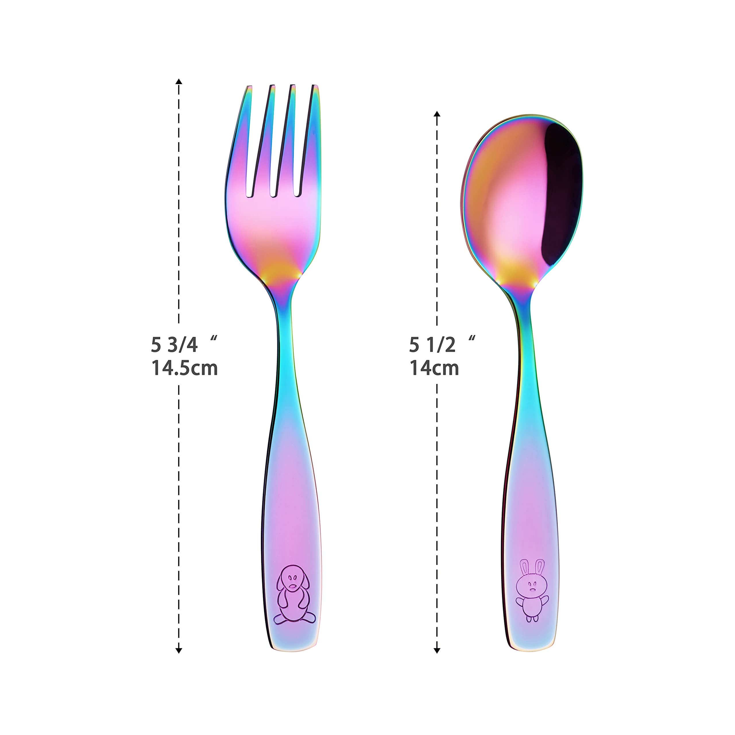 ANNOVA Kids Silverware Set - 12-Piece Stainless Steel Flatware for Toddlers & Children | Safe, Durable Forks & Spoons | BPA-Free Lunchbox Utensils | Rainbow Color Design | Perfect for School, Travel & Family Dining
