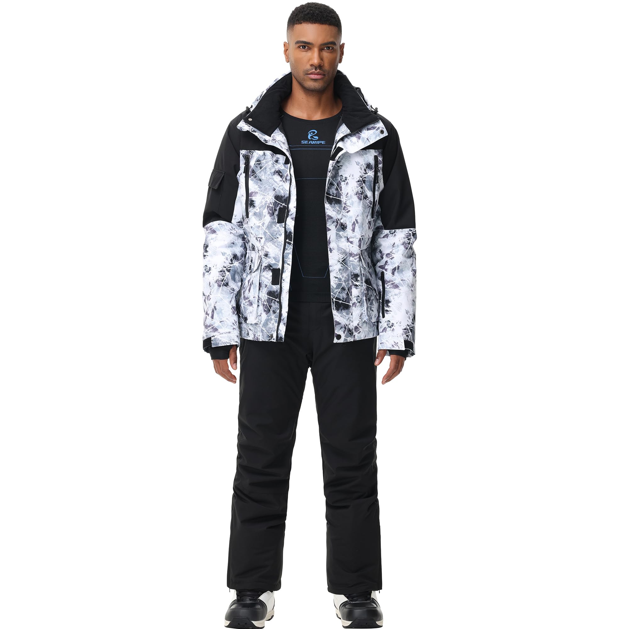 GS SNOWING Men's Insulated Waterproof Snowboard Jacket & Pants Set - Winter Snowsuit for Skiing, Snowboarding & Cold Weather Outdoor Activities