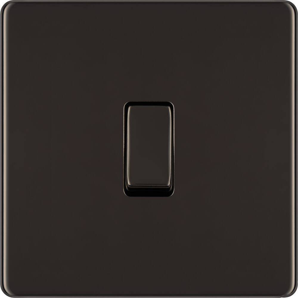 BG Nexus Screwless Black Nickel Intermediate Light Switch FBN13 - Modern Electrical Switch for Home, Office & Commercial Use