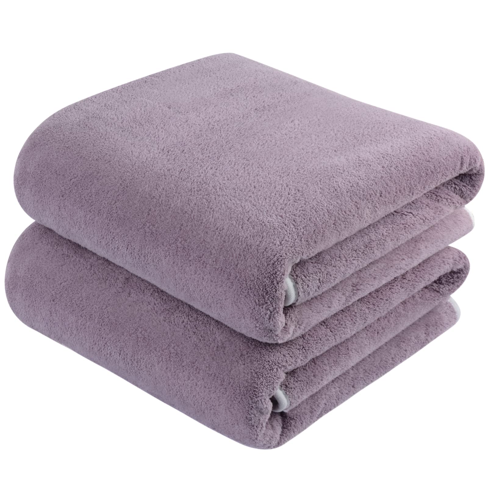 KinHwa Ultra Absorbent Microfiber Bath Towel Set - 2 Pack Extra Large 30x60 Inch Quick Dry Bathroom Towels, Soft Shower Towels for Spa, Swimming, Pool & Gym - Dark Purple | Perfect for Luxury Bathing, Beach Trips & Home Spa Days