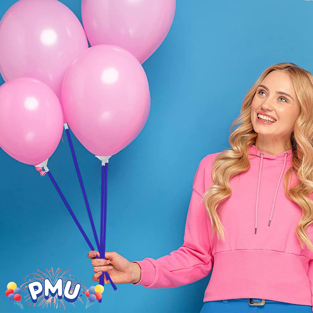 Premium 16-Inch Blue PMU Balloon Sticks with Clear Cups - Latex/Mylar Balloon Holder for Air-Filled Balloons (1000-Pack) - Perfect for Birthday Parties, Baby Showers & Wedding Decorations