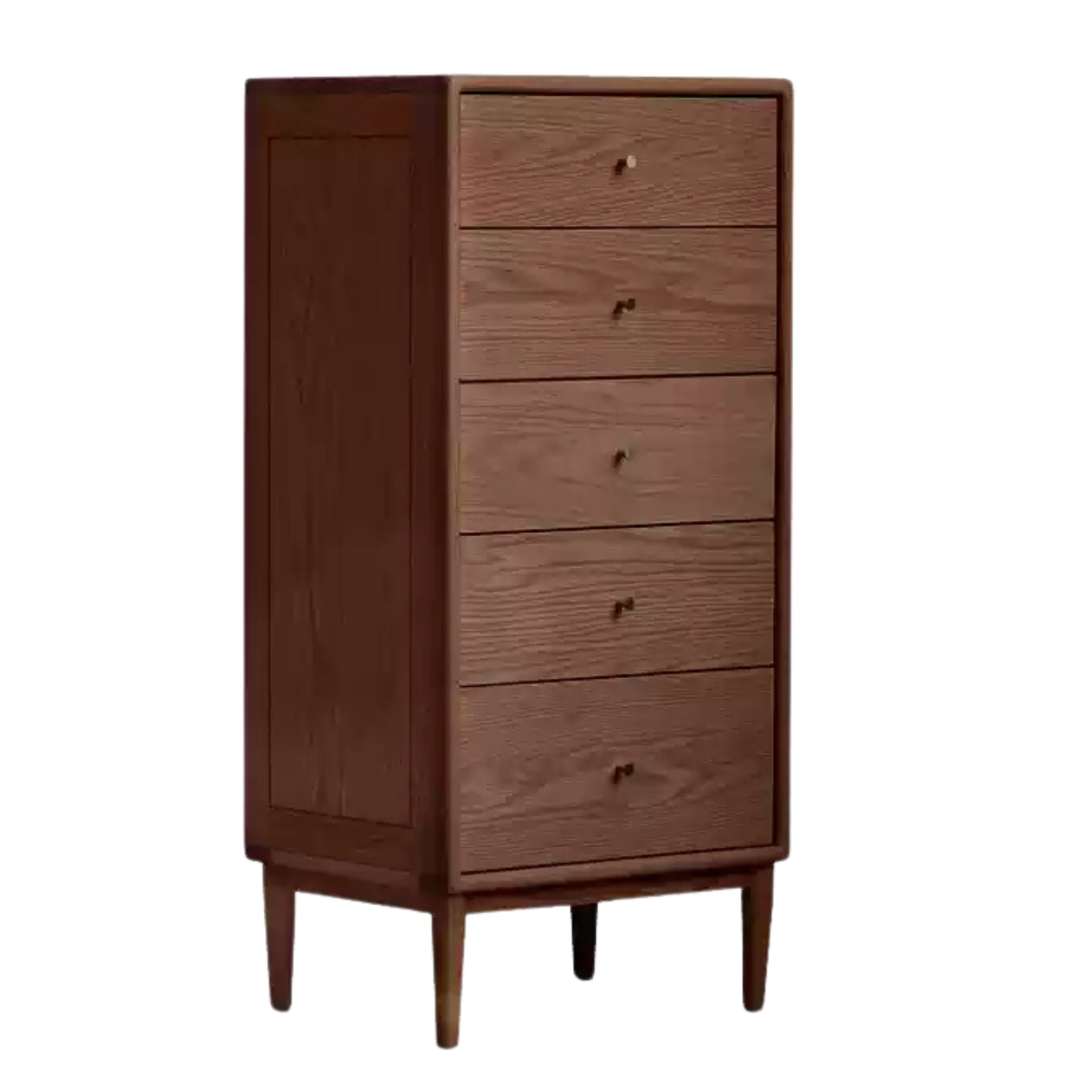 Solid Oak Wood Modern Chest of Drawers - 5-Drawer Dresser for Bedroom, Living Room & Office Storage - Stylish & Durable Furniture for Home Organization