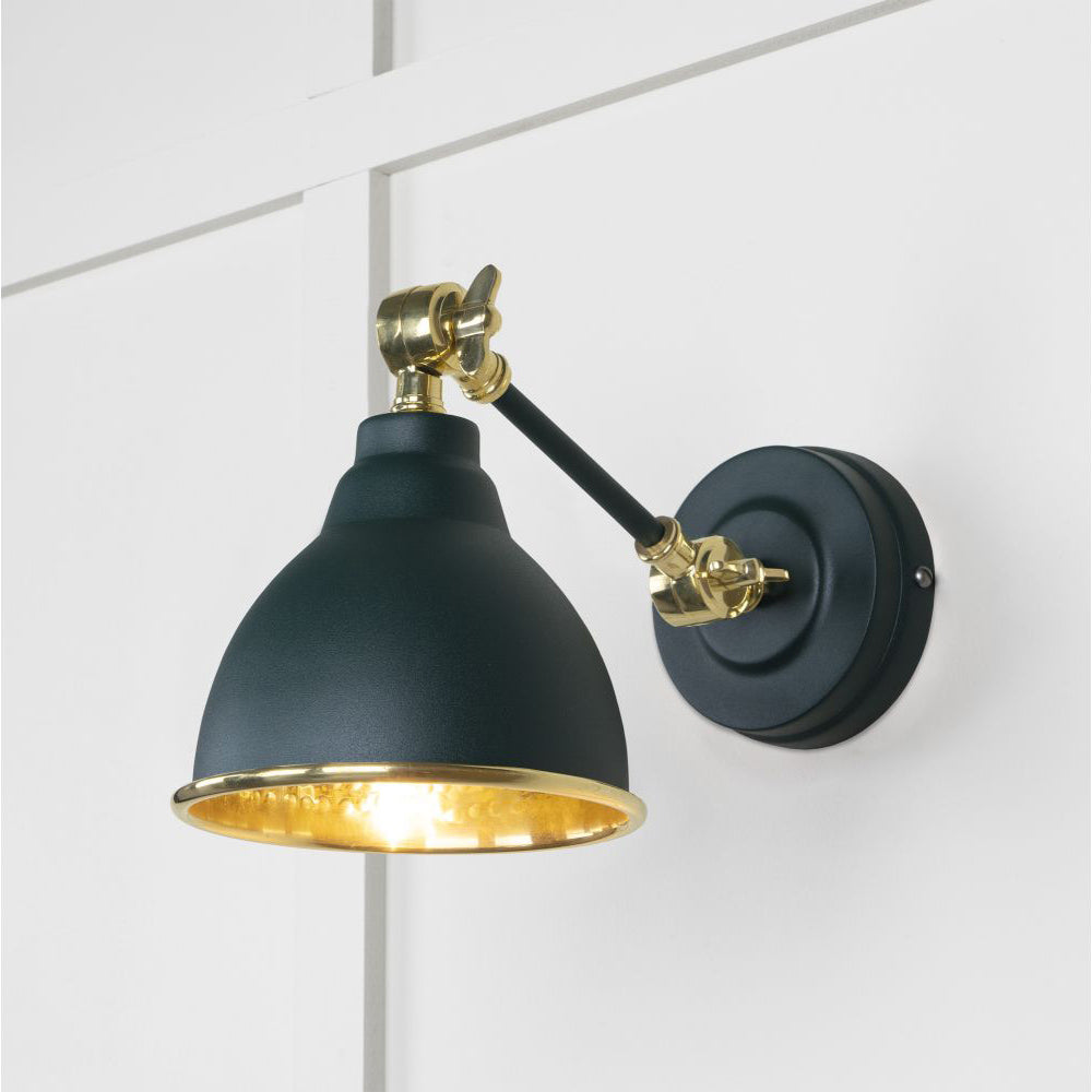 Hammered Brass Brindley Wall Light - Vintage Style Sconce in Multiple Finishes - Perfect for Bedroom, Living Room & Hallway Lighting