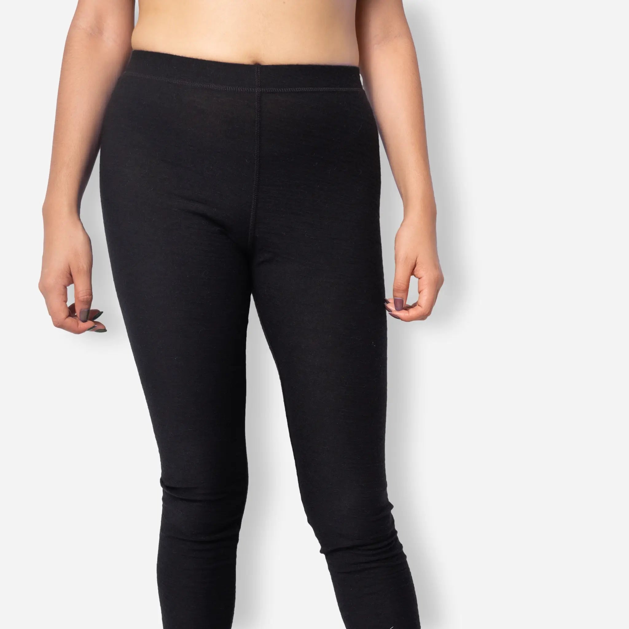 Ultralight Women's Alpaca Wool Leggings - 160 GSM Thermal Base Layer for Hiking, Yoga & Winter Comfort