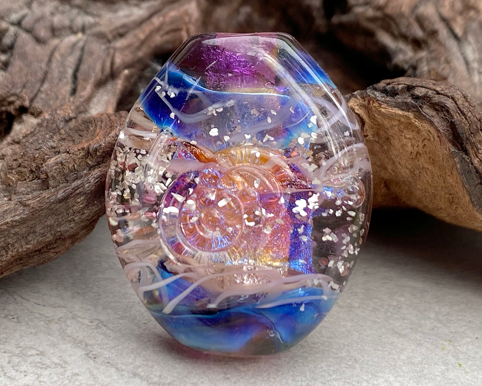 Handmade Sunset Dichroic Glass Focal Bead for Jewelry Making - Perfect for Necklaces, Bracelets & DIY Craft Projects
