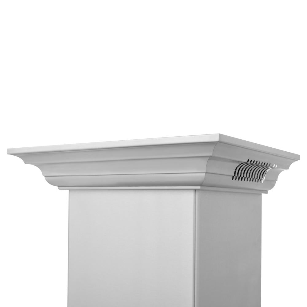 ZLINE KN4CRN BT Stainless Steel Wall Mount Range Hood with Ducted Ventilation & Built-in CrownSound Bluetooth Speakers - Perfect for Modern Kitchens & Open-Concept Living Spaces