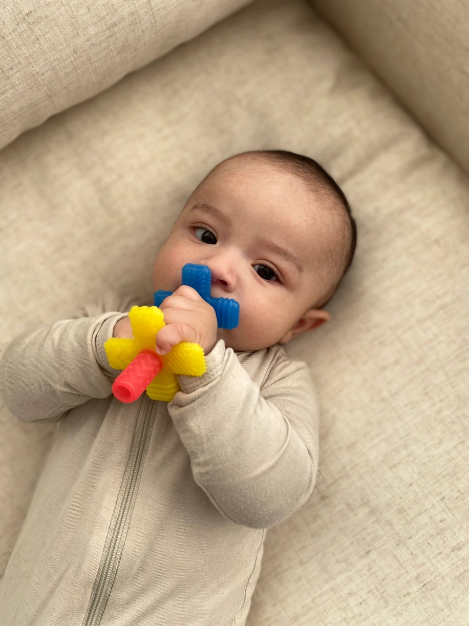 Teensy Tubes™ Baby Teething Toy - Safe Silicone Teether for Infants & Toddlers - Soothing Gum Relief for Teething Babies - Perfect for Home, Travel & Daycare Use