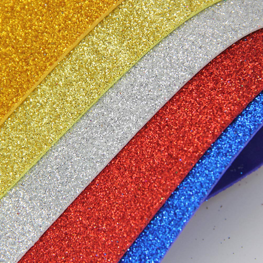 DOITOOL 10pcs Glitter Sponge Art Decal Sheets for Bogg Bags - DIY Craft Decal Paper for School Projects, Party Decor & Gift Wrapping
