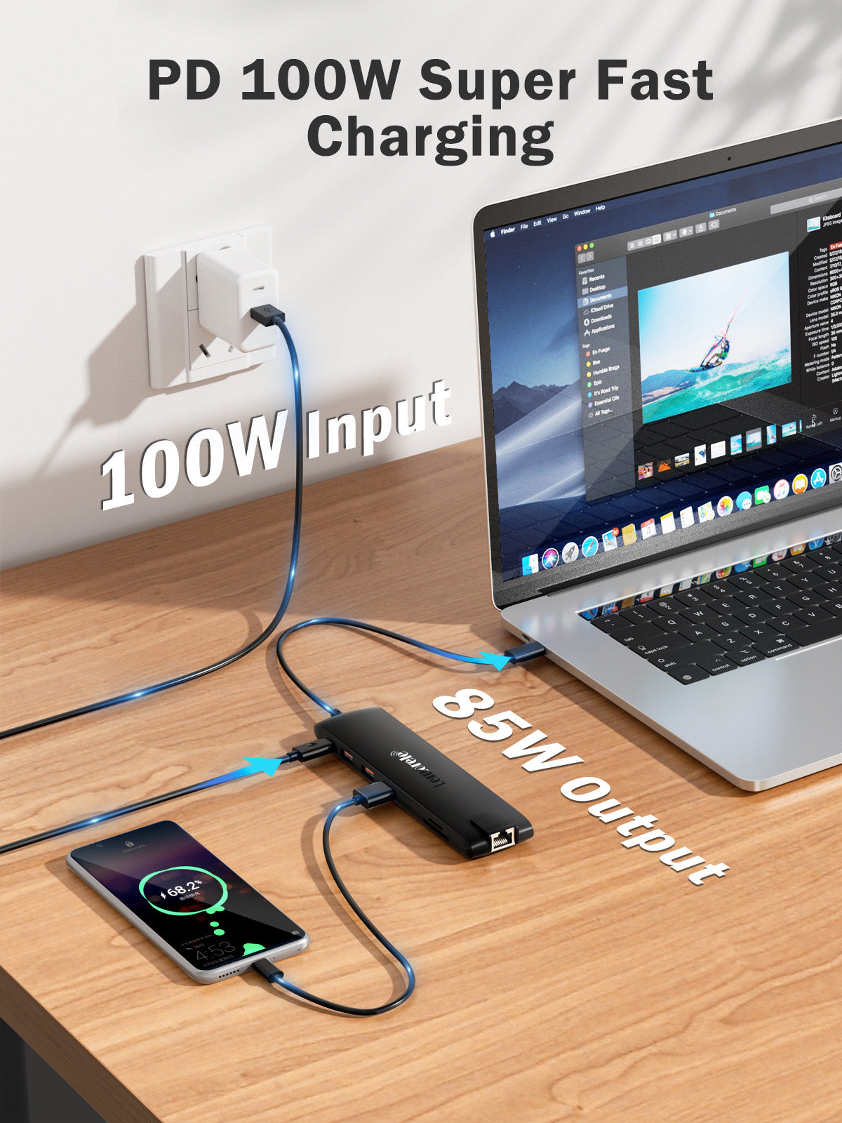 LEMORELE™ TC96 13-in-1 USB C Docking Station with 4K HDMI, USB 3.0, Ethernet, SD Card Reader - Perfect for MacBook Pro, Dell XPS, HP Laptops & Home Office Setup