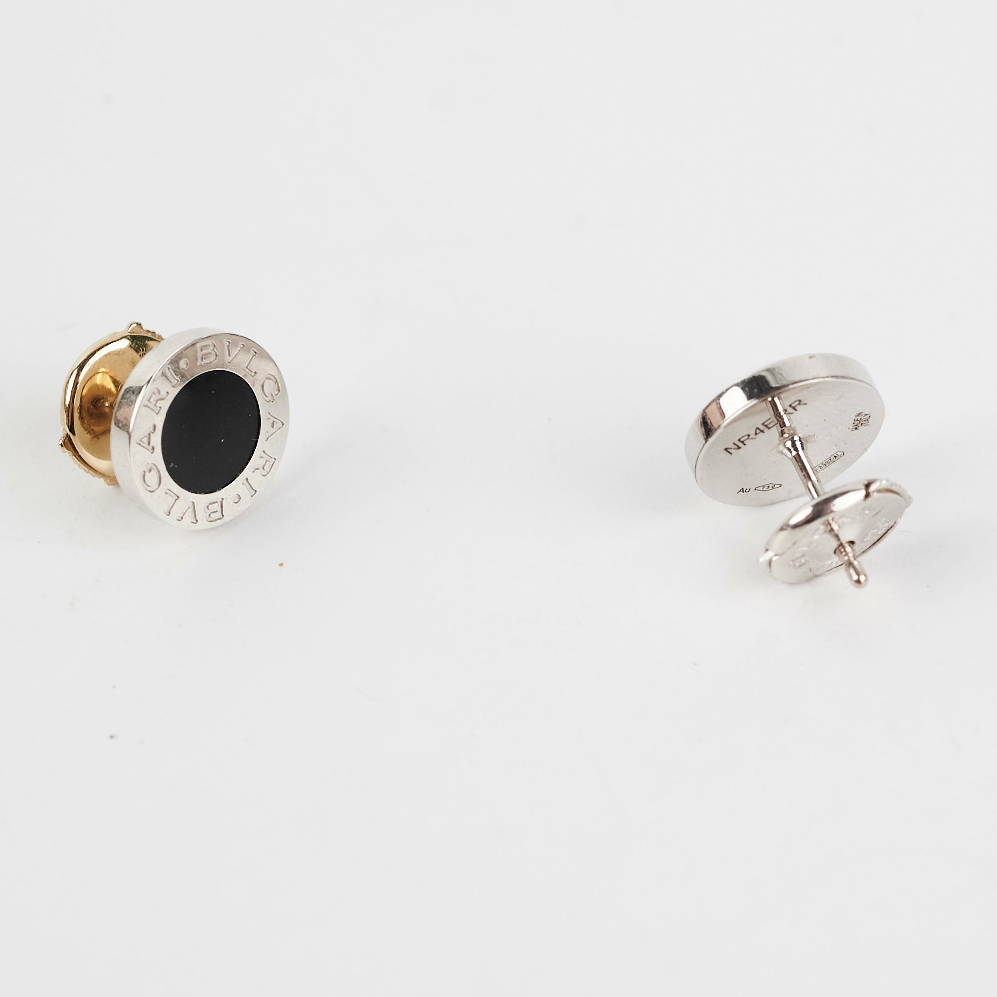 Bvlgari White Gold Onyx Stud Earrings for Women - Luxury 18K Gold Black Onyx Jewelry - Perfect for Parties, Weddings & Special Occasions