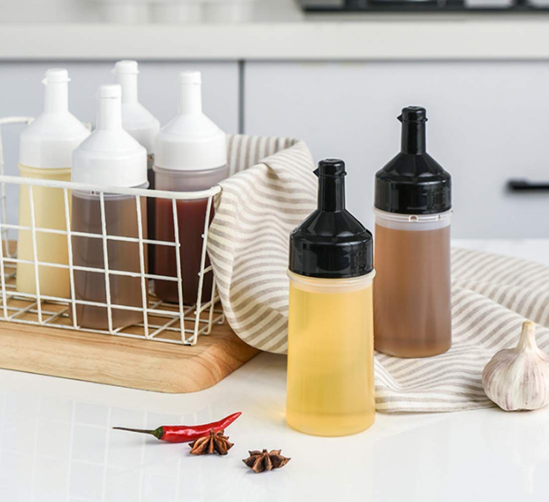8.5oz (250ml) Plastic Squeeze Bottle for Condiments - Ketchup, Mayonnaise, Mustard, Hot Sauce & Olive Oil | Durable Leak-Proof Sauce Dispenser for Kitchen, BBQ, Restaurants & Food Service (Black)