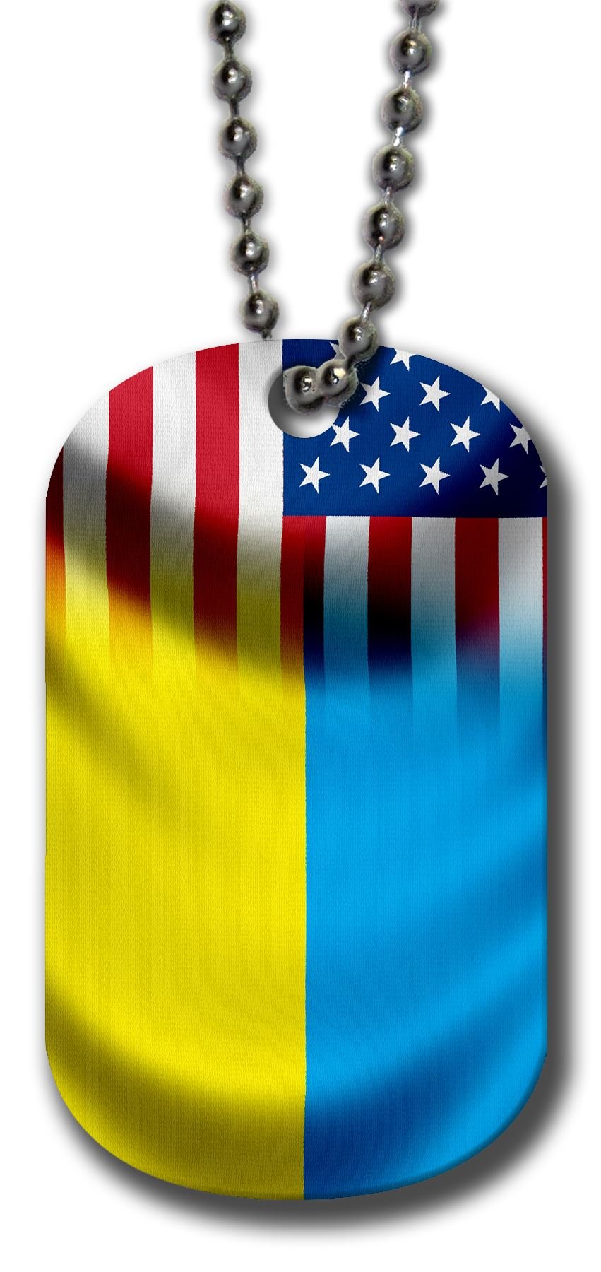 ExpressItBest Aluminum Dog Tag Necklace & Keychain with Ukrainian Flag Design - Patriotic Pet ID Tag & Key Ring for Dogs, Military, Veterans - Perfect for Pet Lovers, Travel & Everyday Use