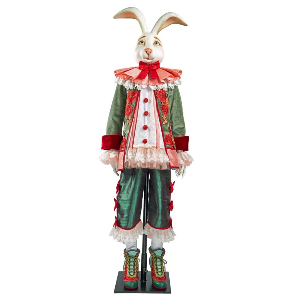 Enchanted Garden 2022 Basil Bunny Doll - Life Size Green Resin Figurine | Katherine's Collection | Home Decor, Gift for Collectors, Easter Decoration