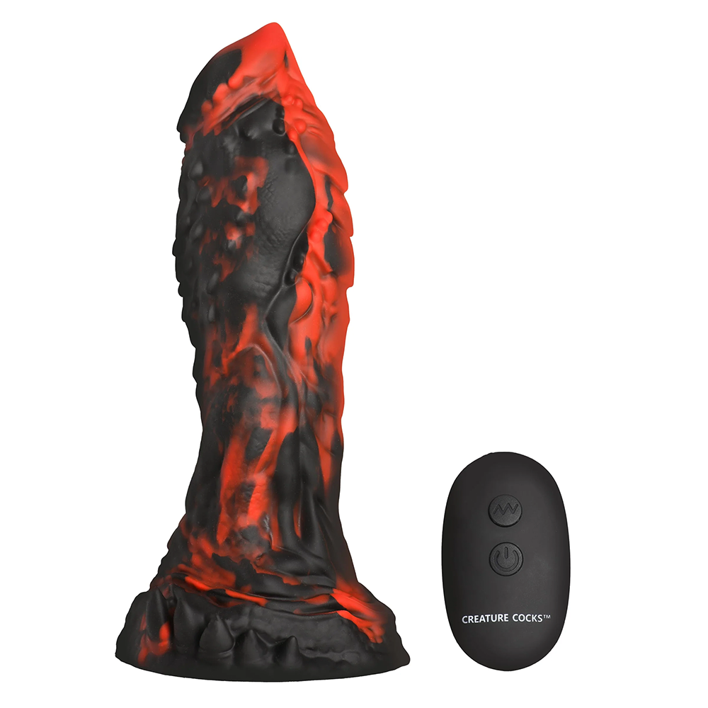 Creature Cock Inferno Rippled Vibrating Remote Control Dildo - Powerful Adult Toy for Couples & Solo Play, Perfect for Spicing Up Bedroom Fun & Long Distance Relationships