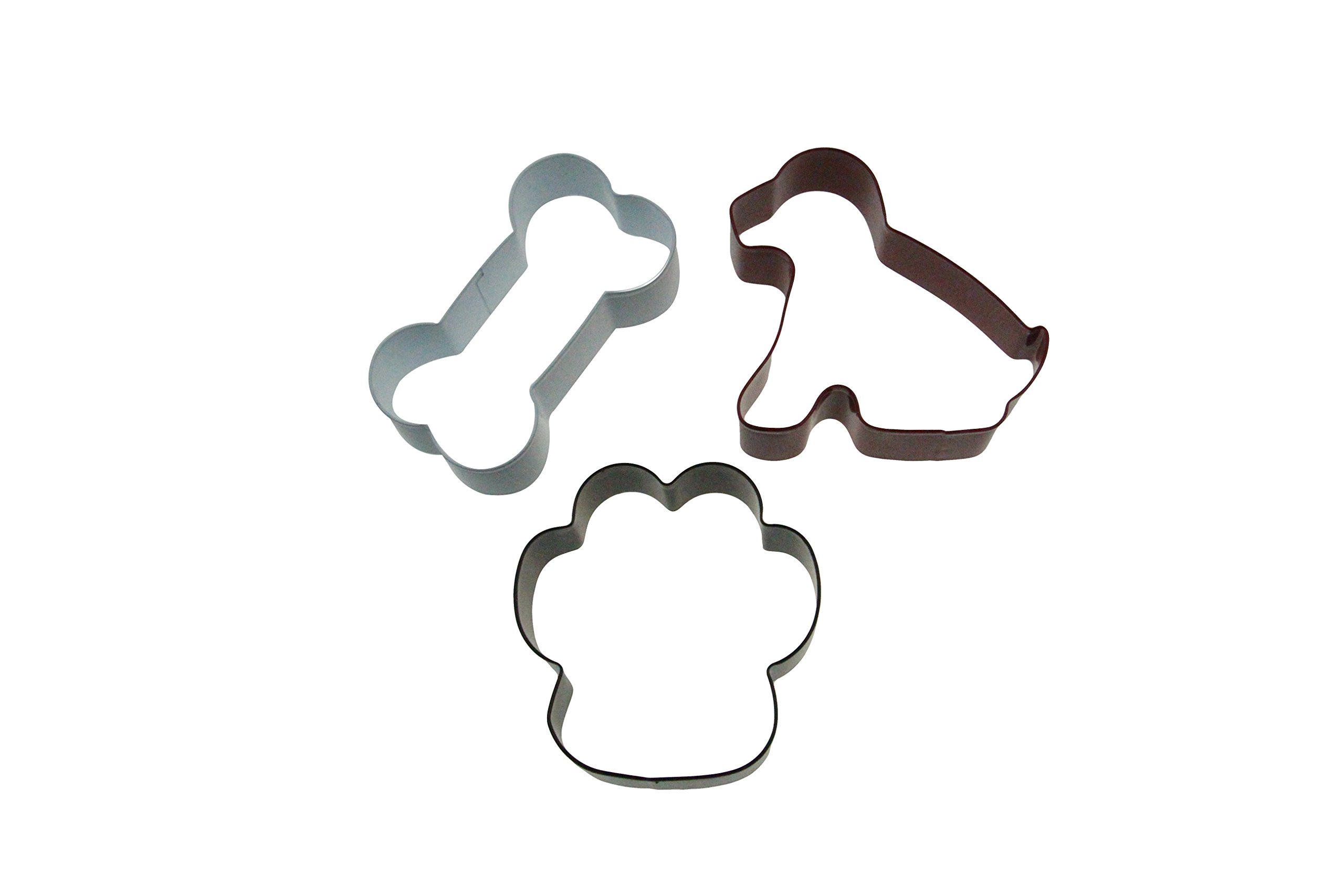 Premium Stainless Steel Dog Cookie Cutter Set - 3-Piece Dog Bone, Paw Print & Dog Shaped Cutters for Baking, DIY Dog Treats & Pet-Themed Parties