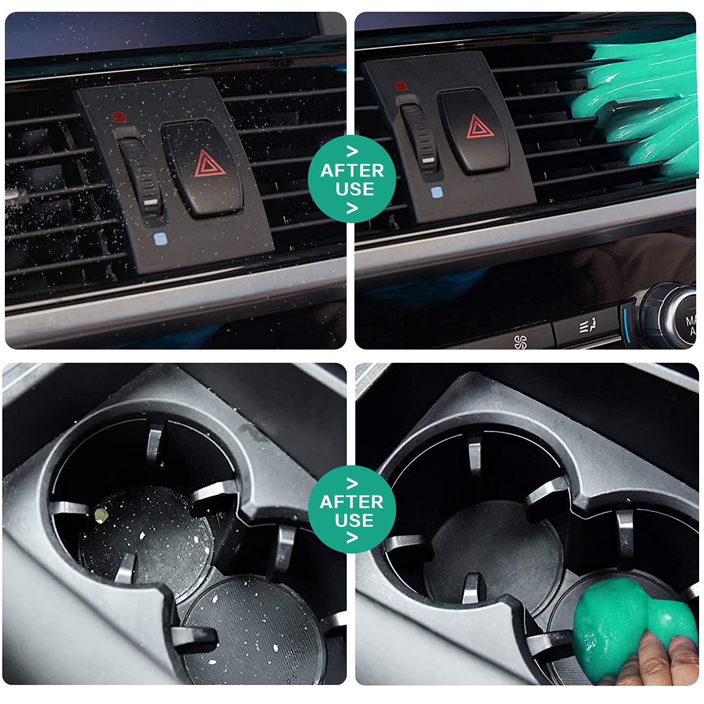 TICARVE Car Cleaning Gel - Auto Detailing Putty for Interior, Vents & Hard-to-Reach Areas - Eco-Friendly Green Car Detailing Kit - Perfect for Dashboard, Cup Holders & Air Vent Cleaning