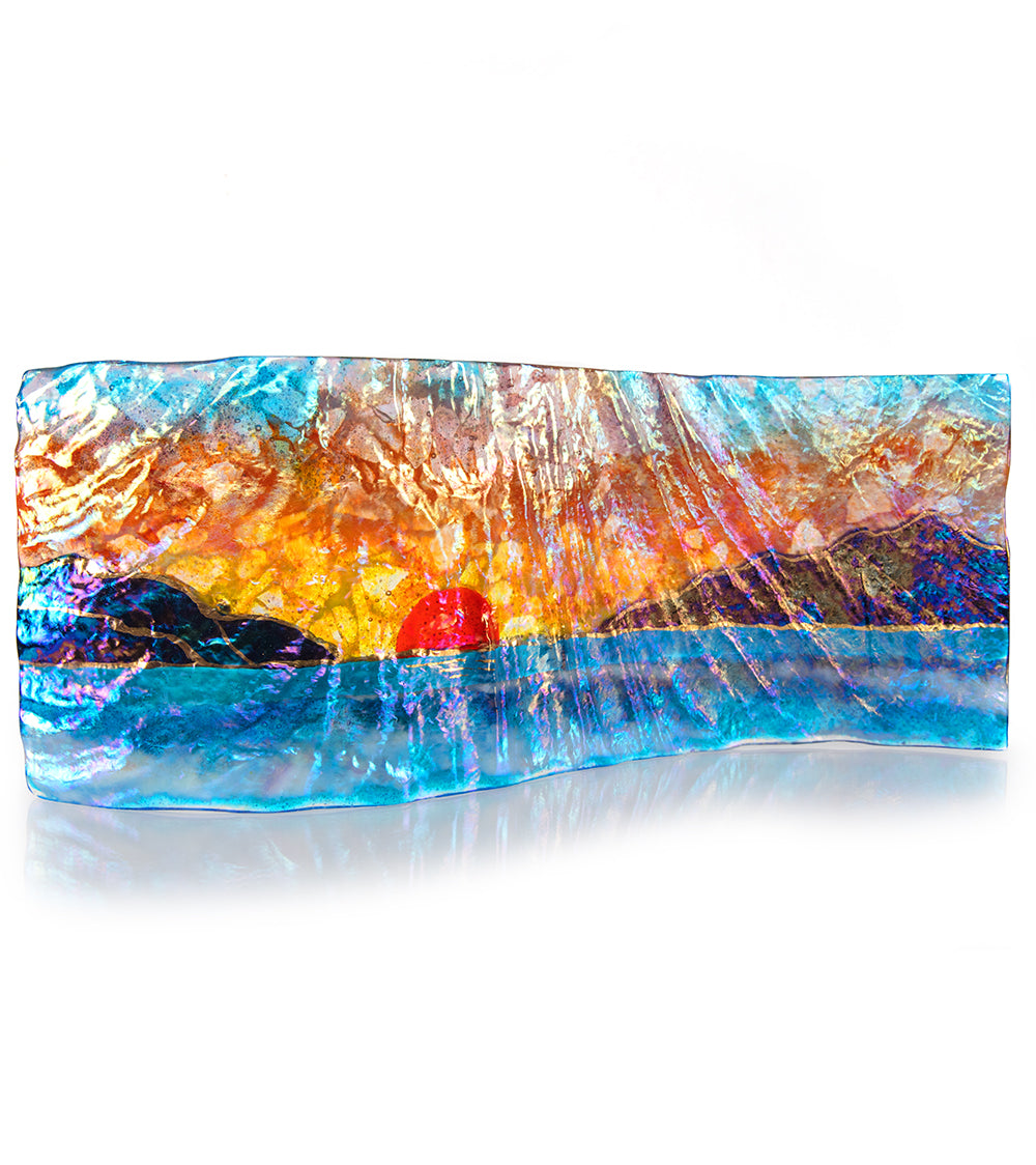 16 x 6 Sunset Wave Wall Art by Marian Fieldson - Coastal Decor for Living Room, Bedroom & Office