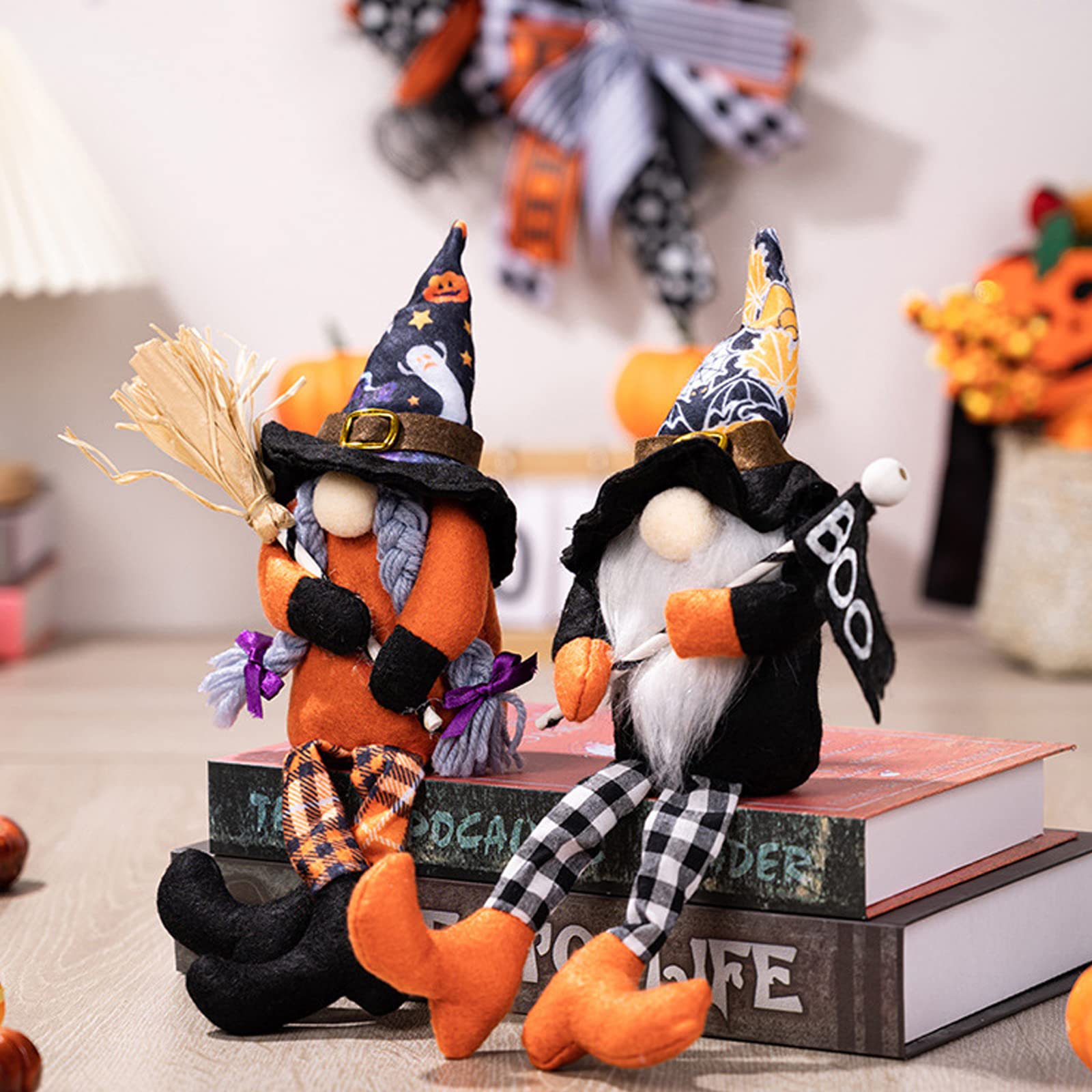 Fotrsta Halloween Gnomes Plush Doll - Handmade Elf Dwarf Ornaments for Table Decorations | Spooky Home Party Decor & Gift Ideas