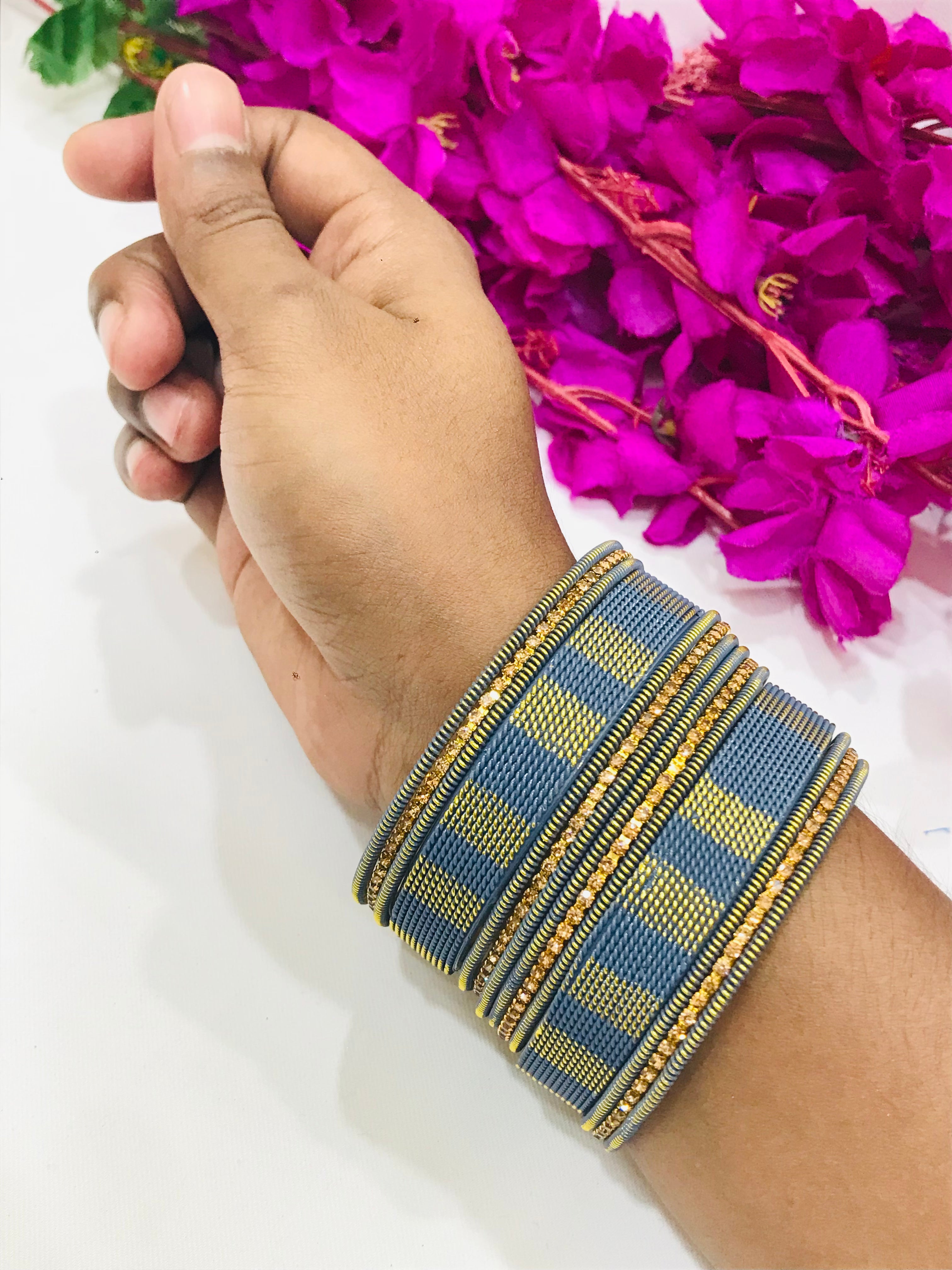 Stylish Gray Spiral Metal Bangles for Women - Trendy Twisted Designer Bracelets - Perfect for Casual Wear, Office Accessories & Gift Giving