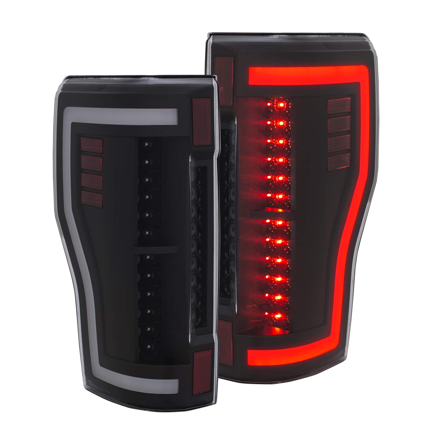 ANZO 311287 LED Tail Lights - Red/Clear - Compatible with Select Car Models - Enhance Visibility & Style for Night Driving & Custom Builds