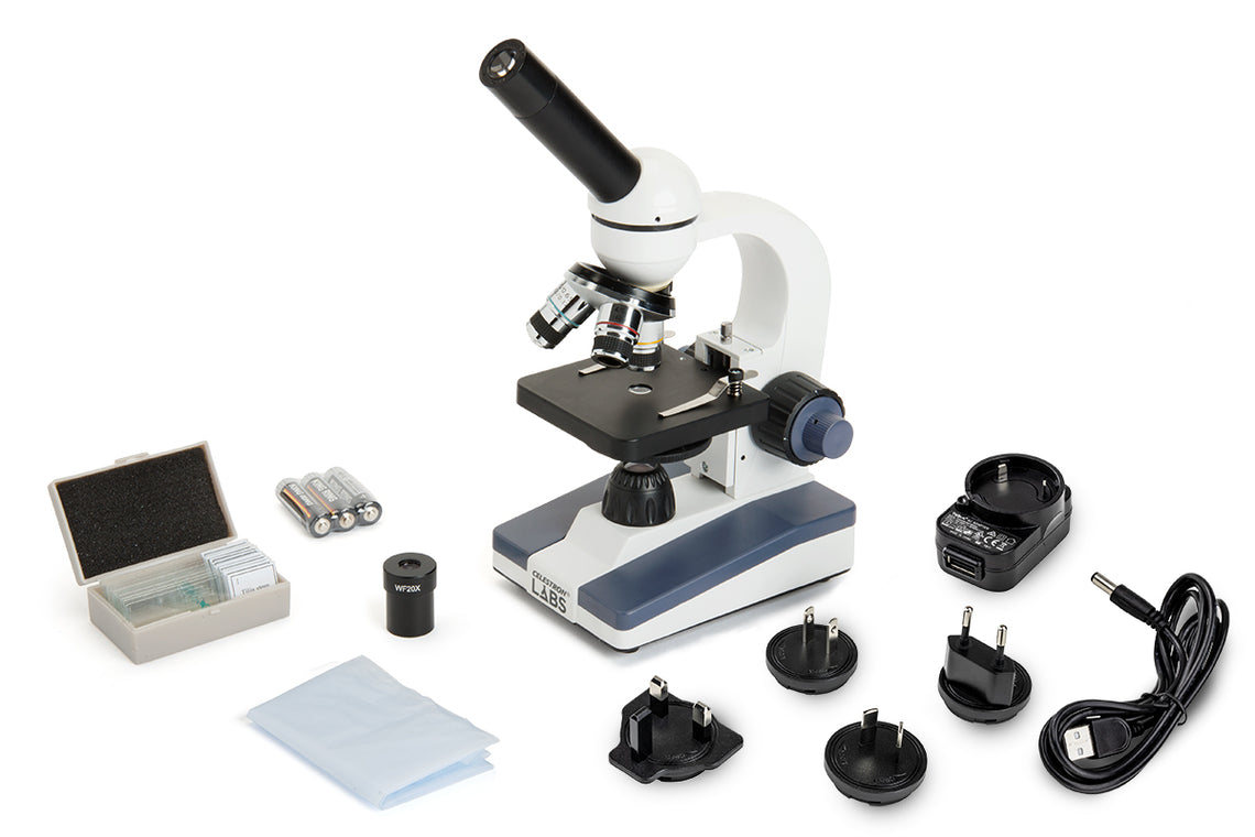 LABS CM1000C Compound Microscope 40X-1000X Magnification with LED Illumination - Ideal for Students, Hobbyists & Scientific Research