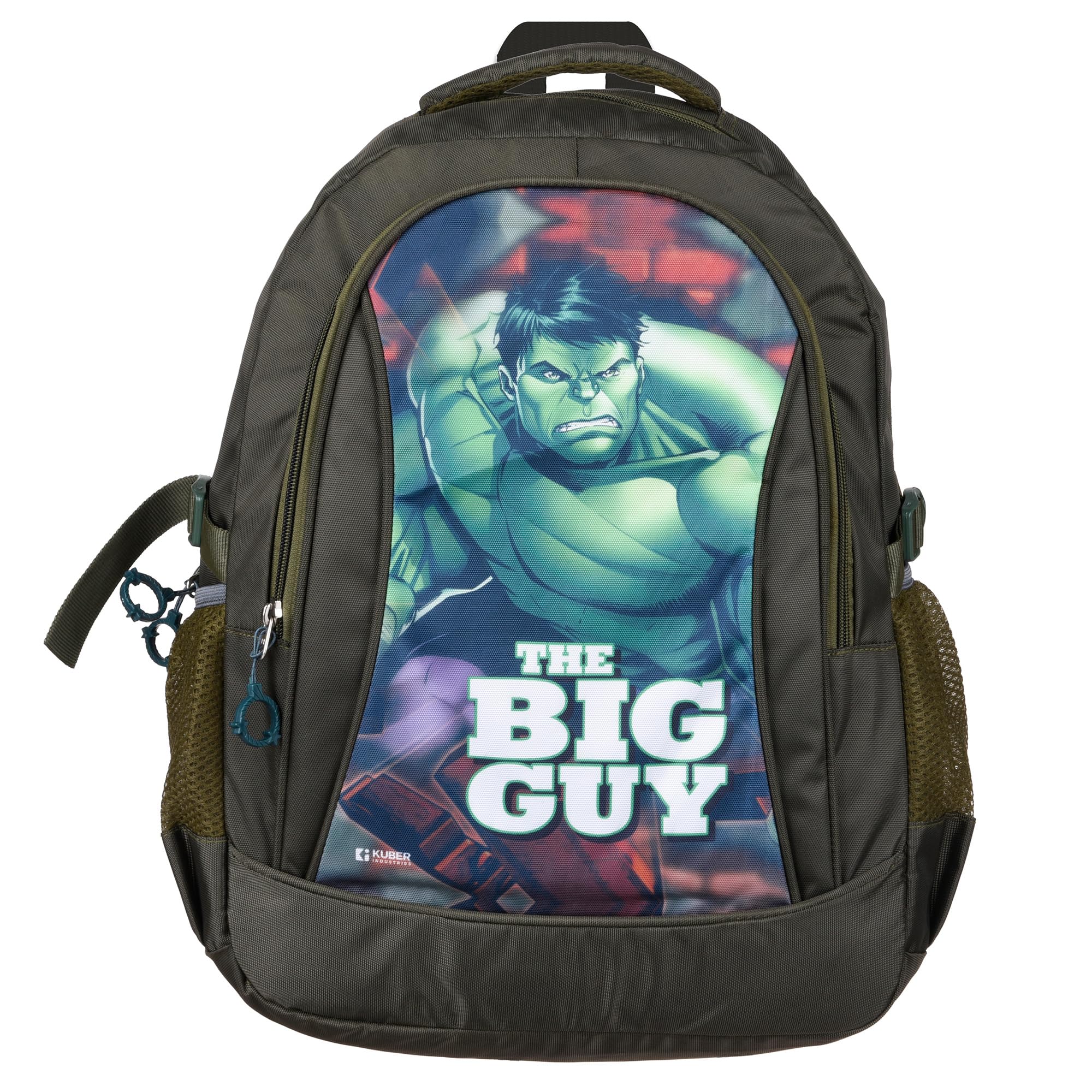 Kuber Industries Marvel Hulk Backpack for Kids - 3 Compartment School Bookbag for Boys & Girls | Durable Student Backpack for Elementary, Middle School & College | Perfect for Daily Use, Travel & Outdoor Activities