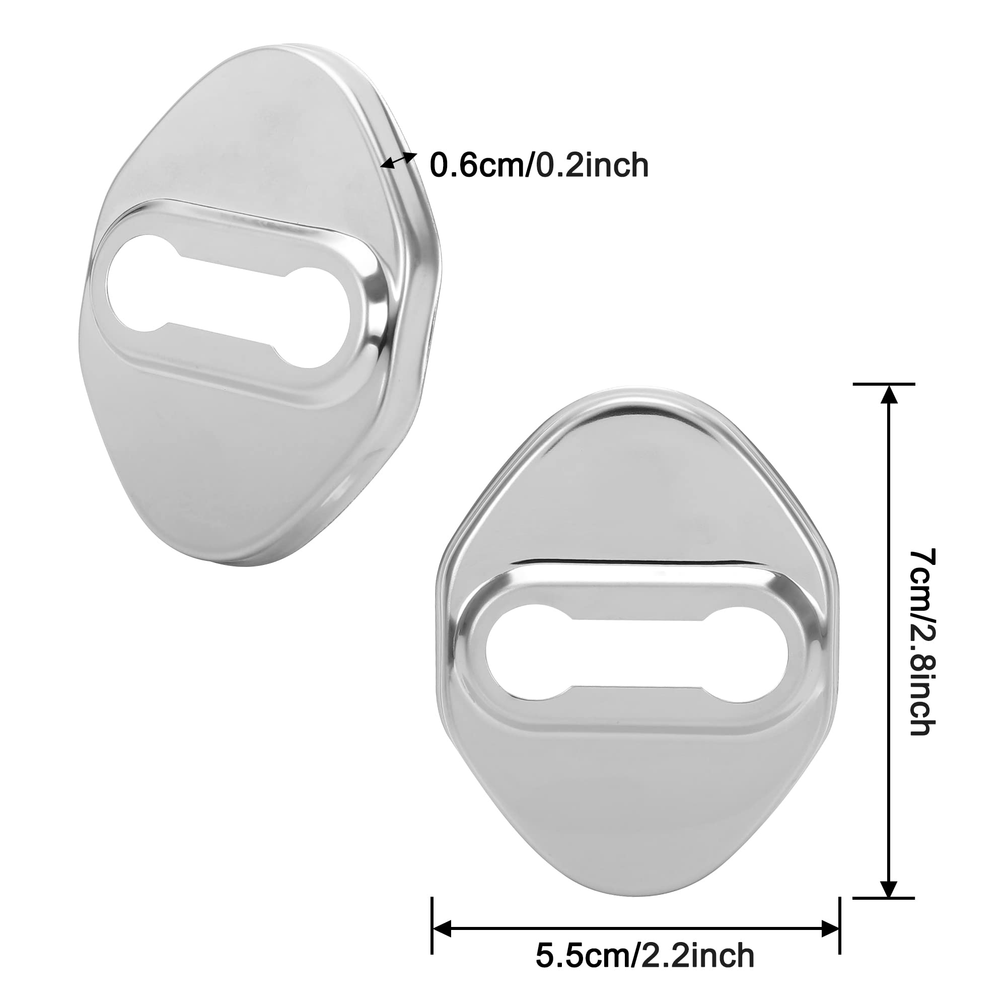 TOMALL 4pcs Stainless Steel Car Door Lock Latches Cover for Honda Accord Civic CR-V XR-V HR-V UR-V Odyssey Crosstour Pilot Vezel - Anti-Theft Lock Protector Accessories (Silver) - Perfect for Car Security & Style Enhancement