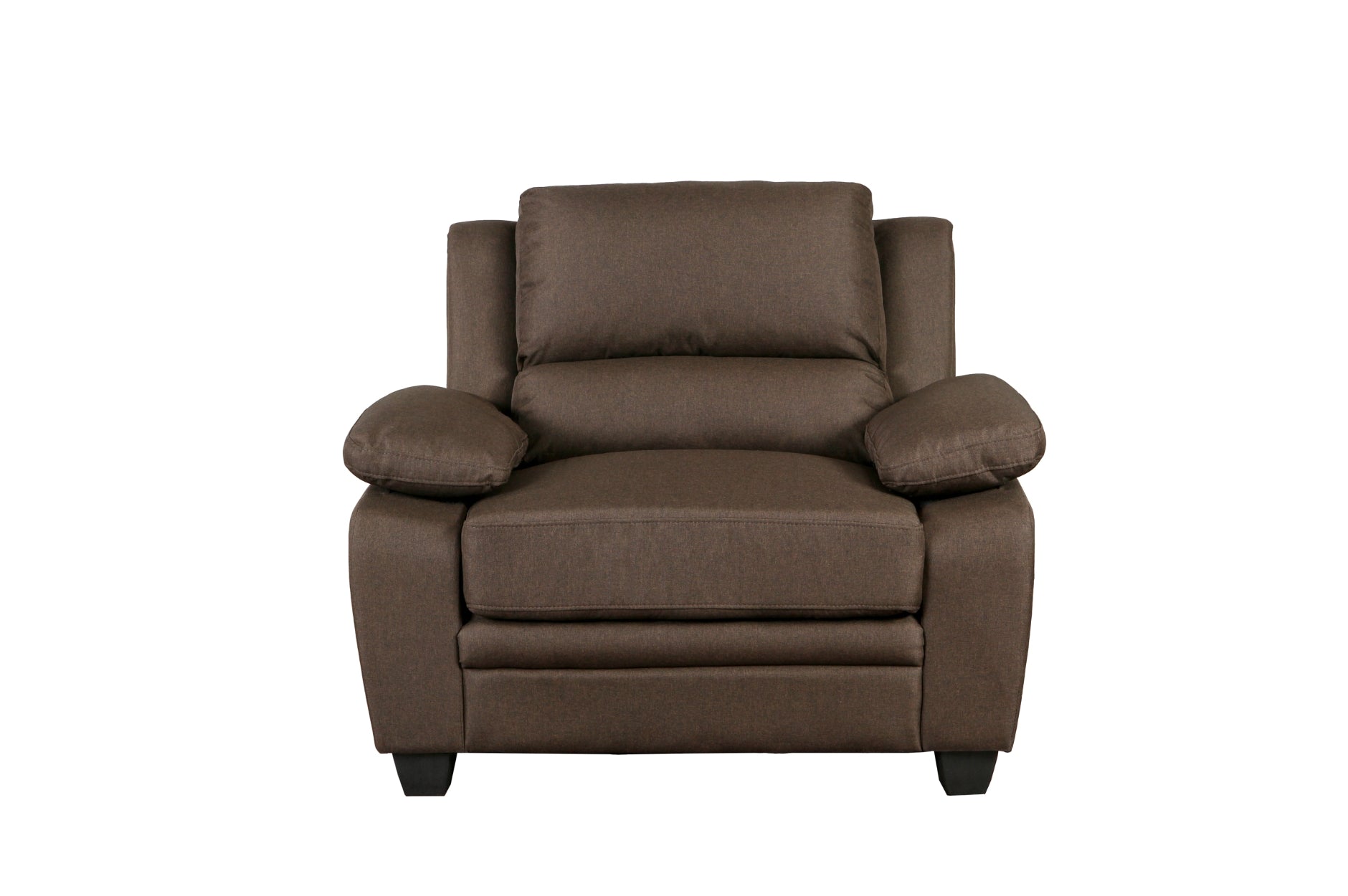 Luxury Brown Fabric Sofa Set with High Back & Arm Pillows - Modern Living Room Furniture for Home Decor & Relaxation