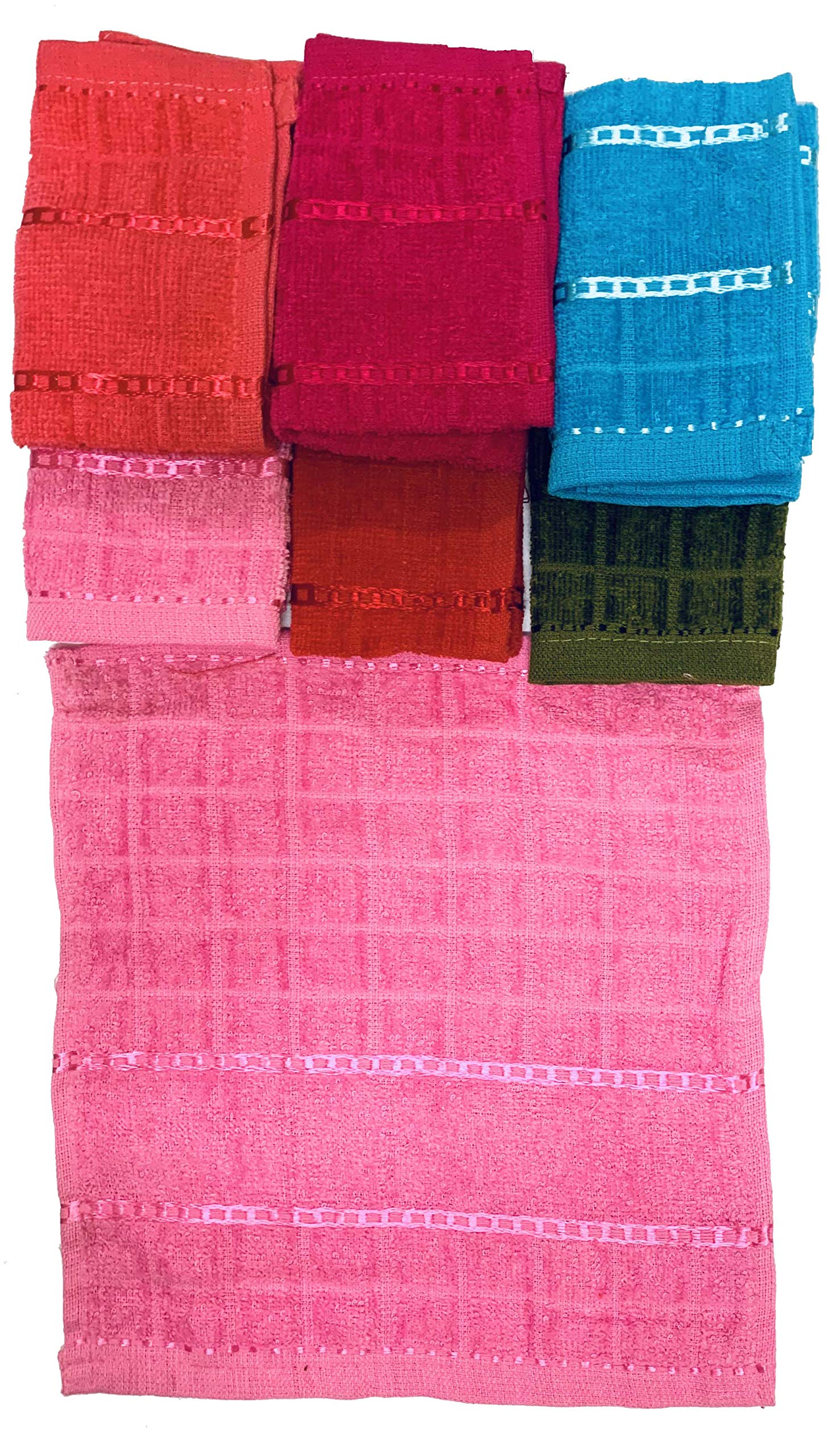 TENDSY Ultra Soft Cotton Face Towel & Handkerchief Set - 6 Pack Multicolor for Gentle Skin Care, Travel, Gym & Everyday Use