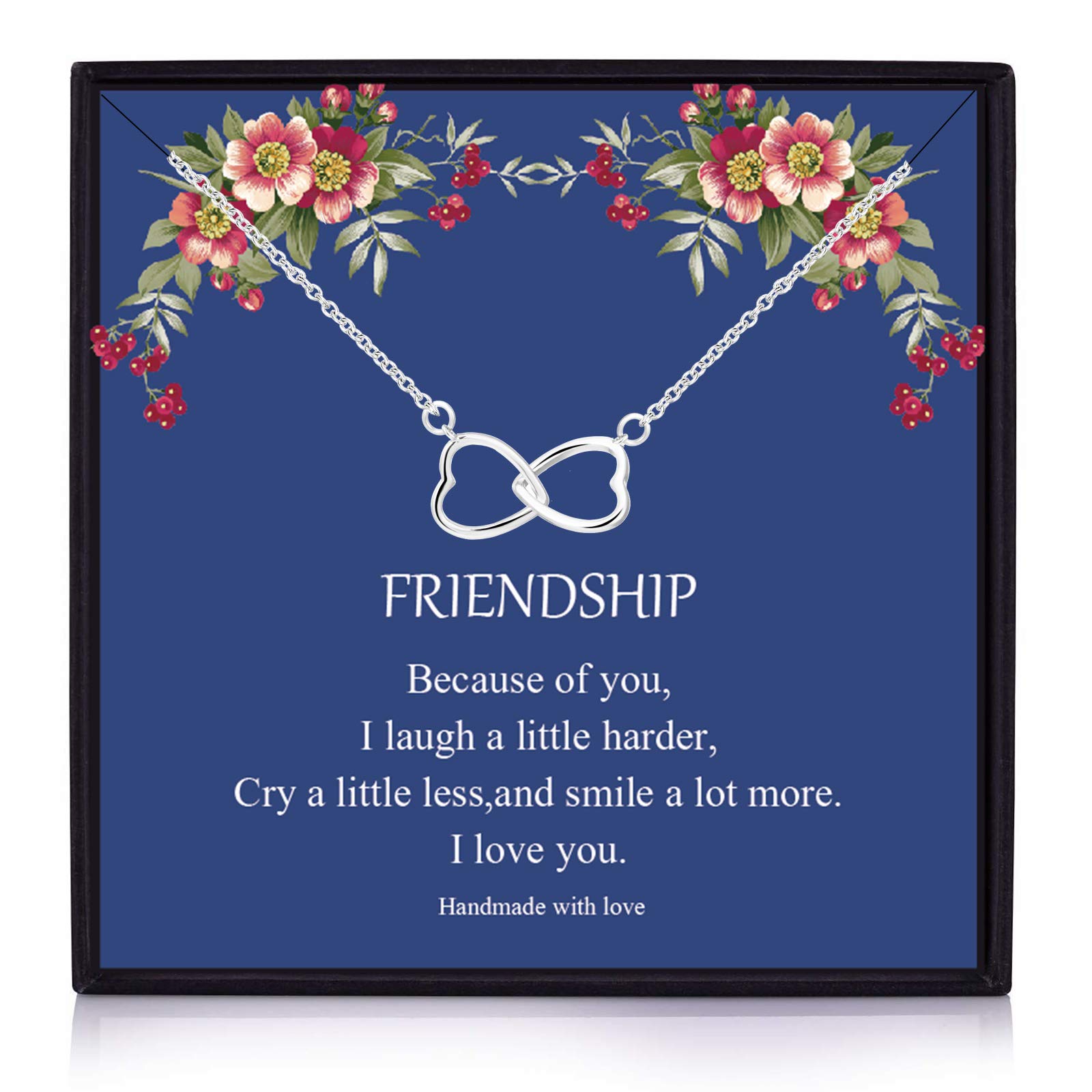 Interlocking Heart Pendant Necklace for Women - Best Valentine's Day, Galentine's Day & Birthday Gift for Friends, BFF & Female Loved Ones | Elegant Jewelry for Special Occasions, Anniversaries & Everyday Wear