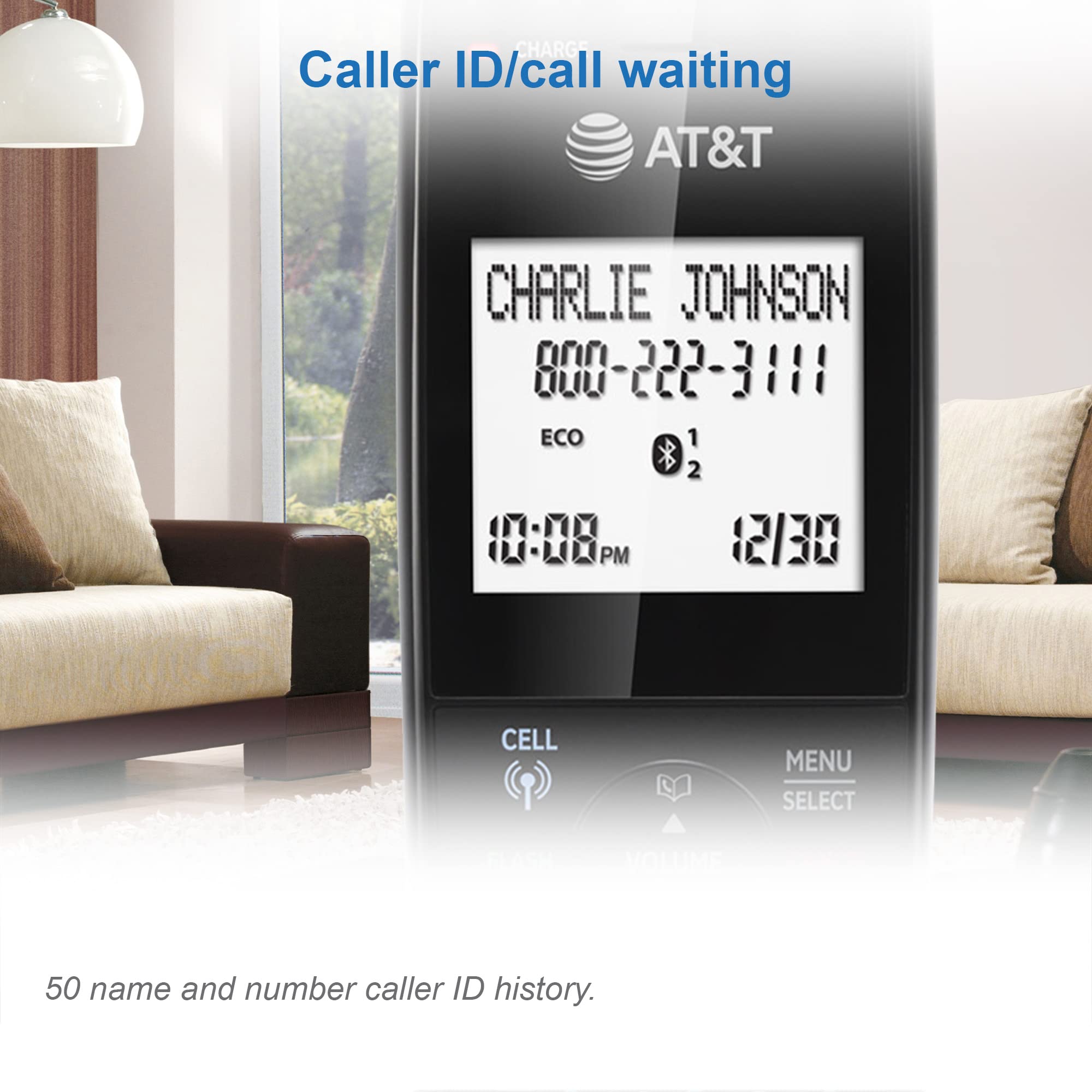 AT&T GL2113-21 Cordless Phone with Smart Call Blocker | Bluetooth Connectivity | Digital Answering Machine | Full-Duplex Speakerphone | Home & Office Communication Solution