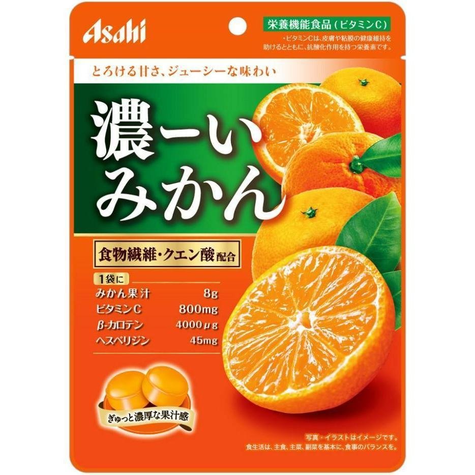 Asahi Koi Mikan Rich Mandarin Orange Candy 84g - Japanese Citrus Snacks for Office, Travel & Gift Giving