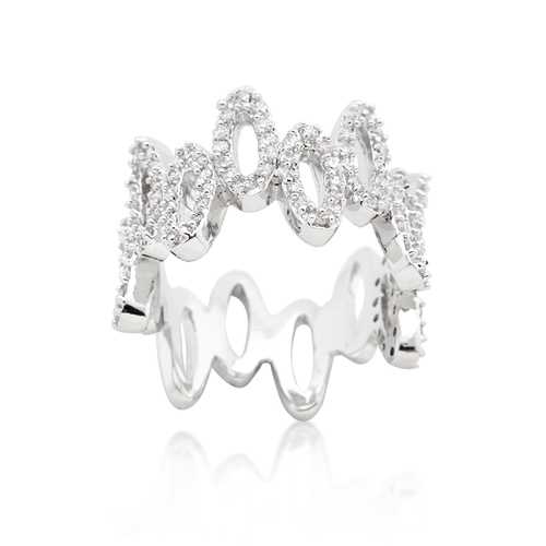 Elegant Cubic Zirconia Oval Fashion Ring for Women - Sterling Silver Statement Jewelry for Parties, Weddings & Everyday Wear