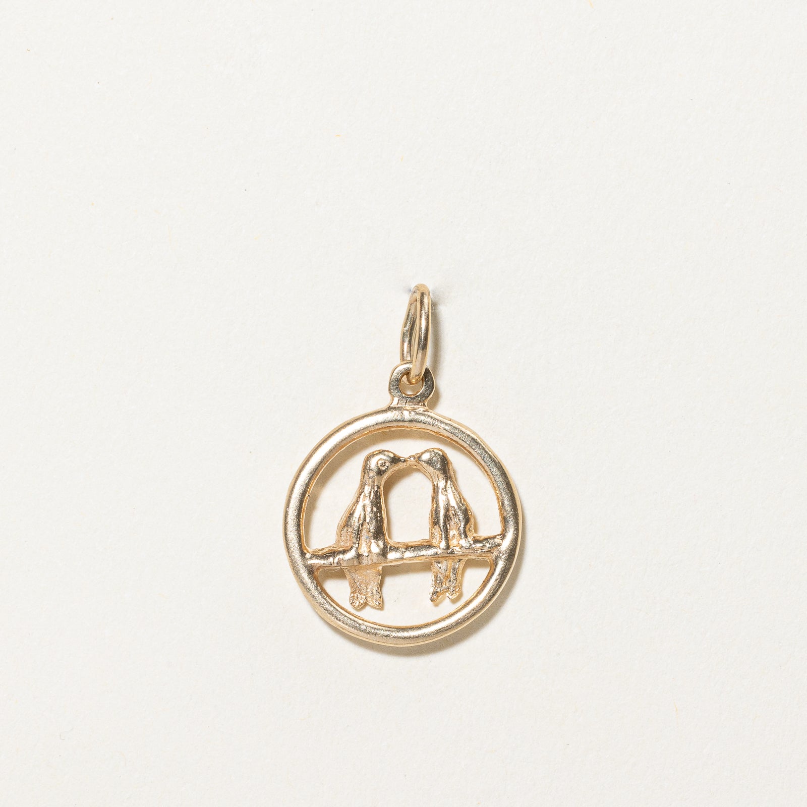 10K Yellow Gold Love Bird Charm Pendant - Elegant Jewelry Gift for Her, Perfect for Valentine's Day, Anniversary & Special Occasions