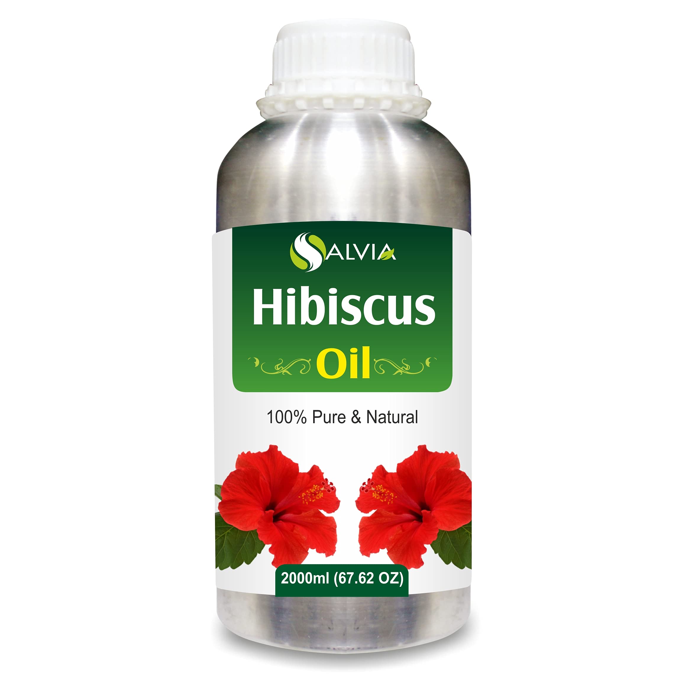100% Pure Organic Hibiscus (Hibiscus sabdariffa L) Essential Oil - Undiluted, Unrefined, Therapeutic Grade for Aromatherapy - 2000ml/67.6fl oz Bulk Size - Perfect for Diffusers, Massage Oils & DIY Skincare