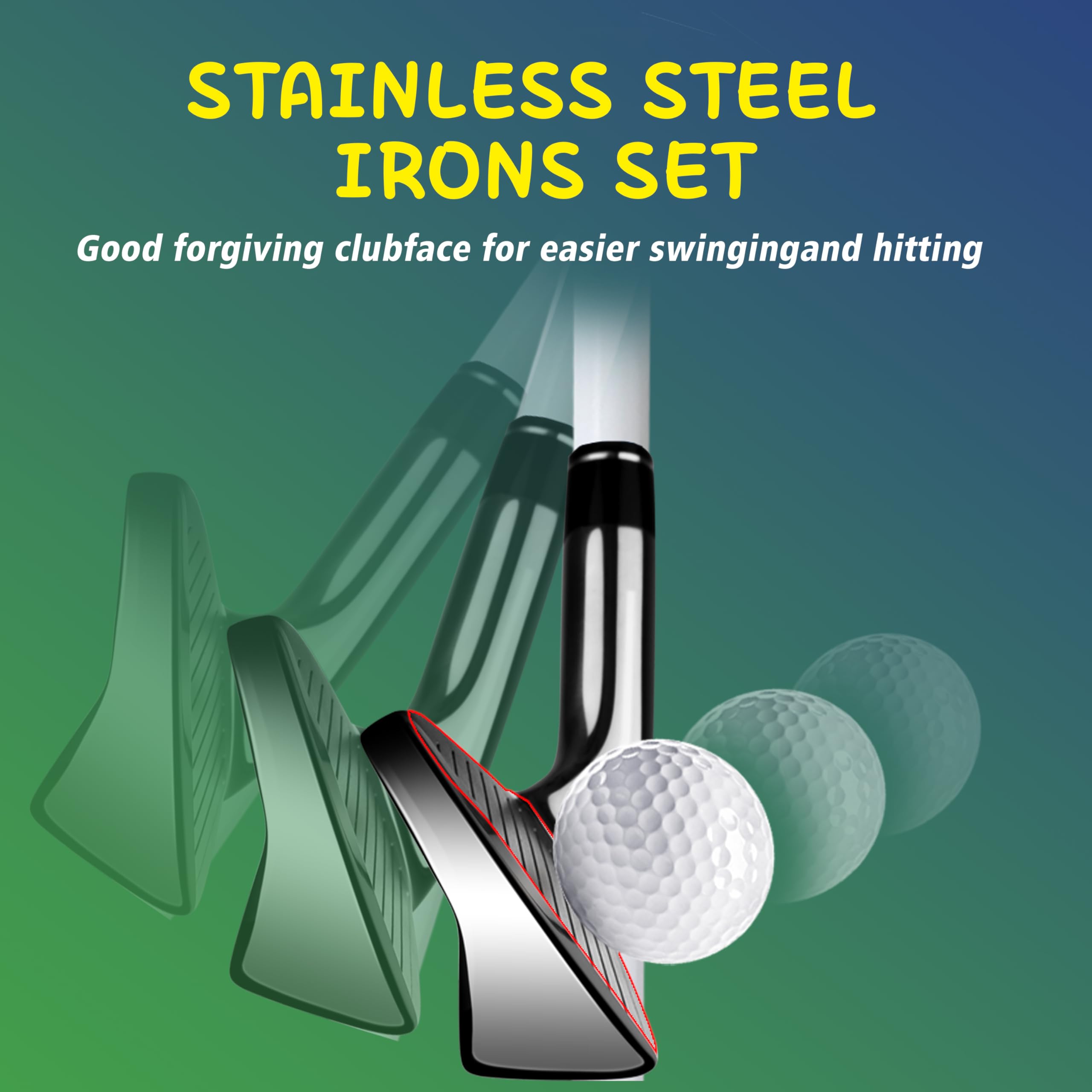 PGM Junior Golf Club Set for Kids - Right Handed Complete Set with 1 Wood, 2 Iron & Putter - Includes Stand Bag - Perfect for Boys & Girls Learning Golf - Ideal for Backyard Practice, Driving Range & Junior Tournaments
