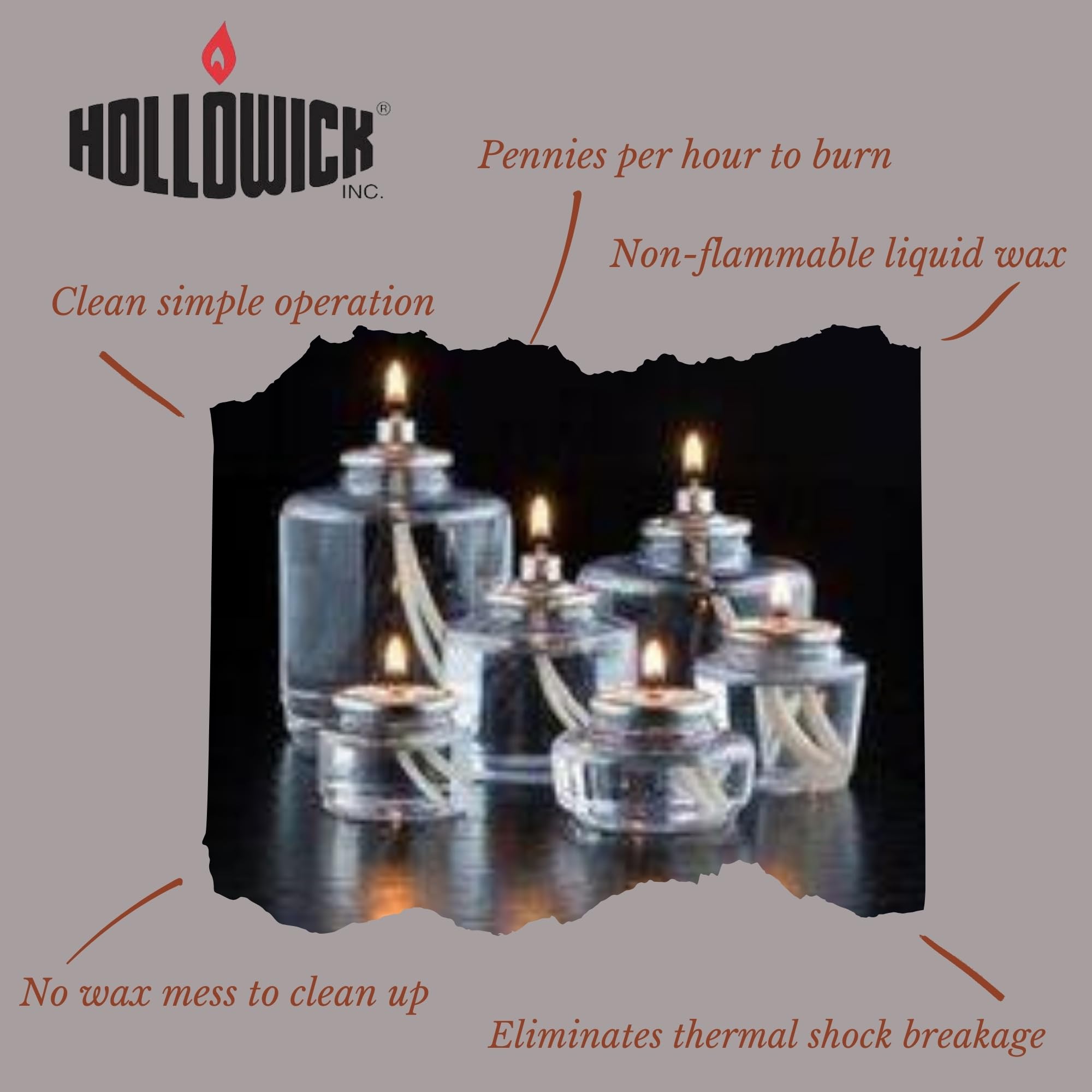 Hollowick Disposable Liquid Candles - 48 Pack Long-Lasting 17-Hour Burn Time, Clear Fuel Oil for Glass Votive Holders - Perfect for Wedding Centerpieces, Restaurant Table Decor & Romantic Ambiance Lighting - Child Resistant Safety Caps Included (HD17LWC-48)