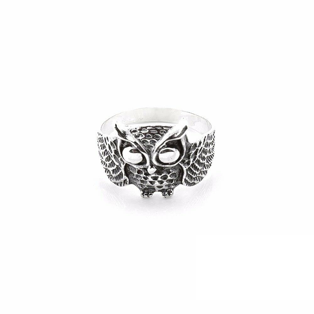 925 Sterling Silver Owl Ring for Women - Vintage Night Bird Jewelry, Animal Lover Gift, Detailed Wise Owl Ring for Girls | Perfect for Nature Lovers, Boho Fashion & Unique Gift Occasions