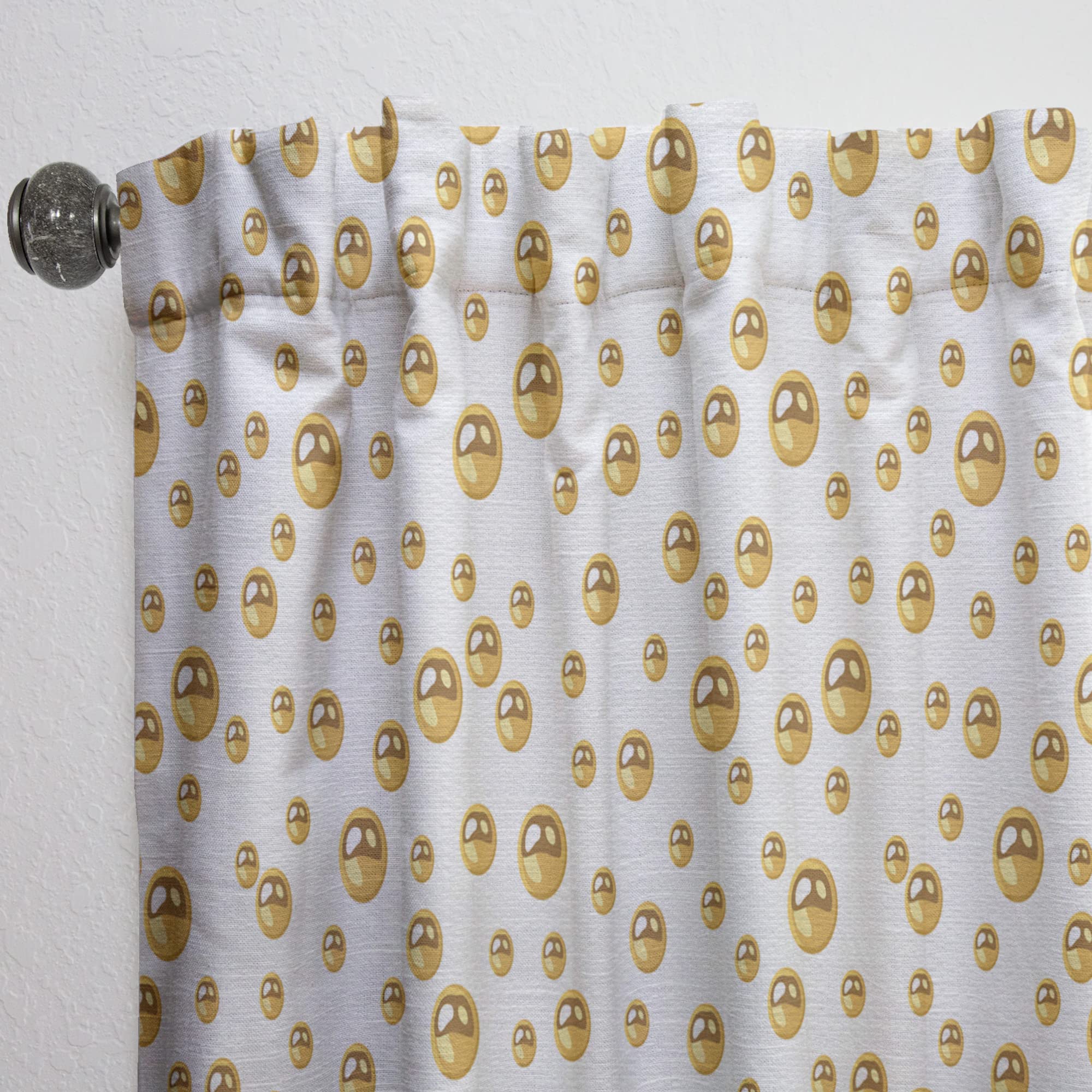 DesignQ Thermal Insulated Curtains - Golden Circular Pattern II - 52x108 Single Panel for Bedroom & Living Room - Energy Saving Blackout Drapes for Home Decor