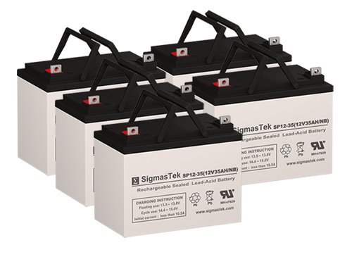 Zap Zapino Electric Scooter Replacement Batteries - 5X 12V 35AH NB Terminal Scooter Batteries by SigmasTek | Compatible with Most Electric Scooters | Perfect for Commuting, Campus Travel & Urban Mobility
