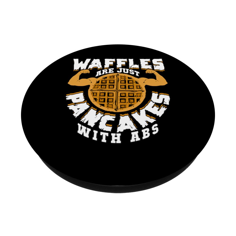 Funny Waffle vs Pancake PopSocket - Swappable PopGrip Phone Grip & Stand for iPhone, Samsung, Smartphones - Perfect for Food Lovers, Breakfast Enthusiasts & Unique Gift Ideas