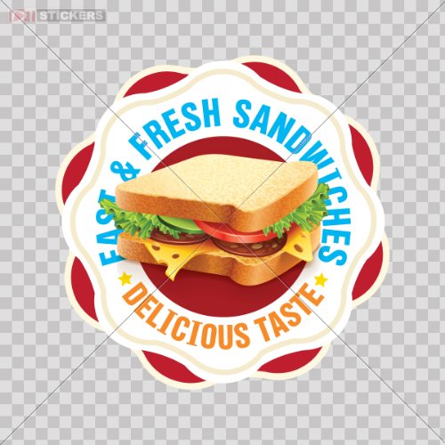 Breakfast Food Decals - 5x5 Inch Vinyl Stickers for Window & Wall Decor - Restaurant & Cafe Use